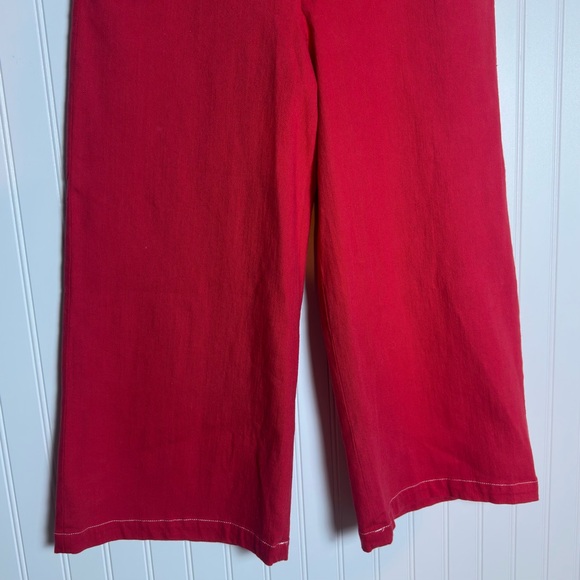 Anthropologie ASTR Nixon Cropped Wide-Leg Strawberry Red L Casual Elegant - Picture 8 of 12